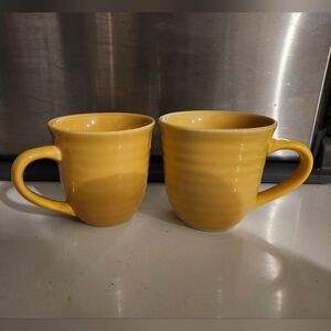 Home Trends Yellow Ceramic Pair of Mugs